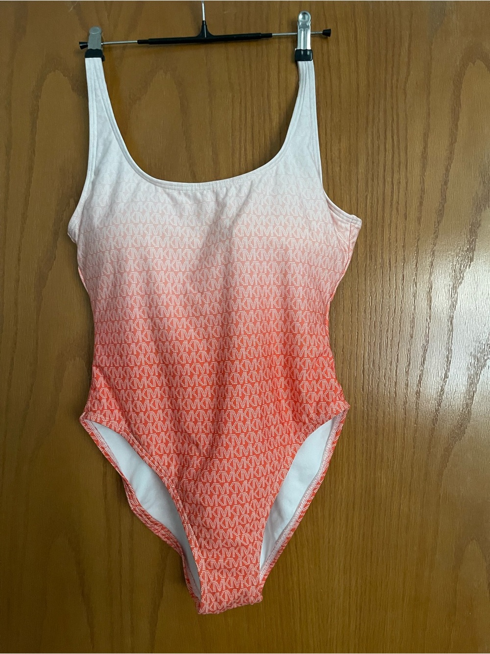 MICHAEL Michael Kors Coral to White Ombre Logo One-Piece Swimsuit